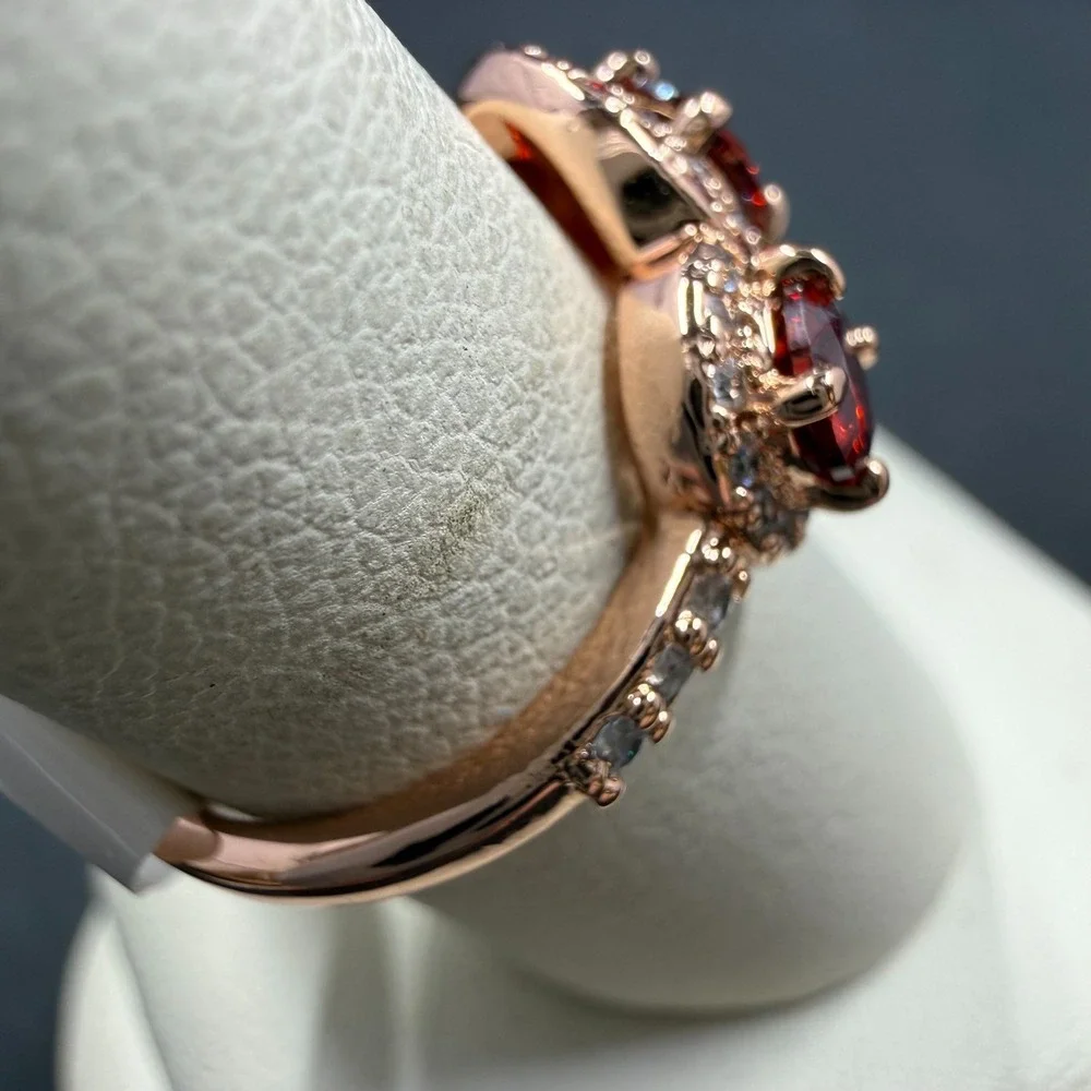 Bomb Party Completely Glamorous Size 6 Ring Garmet CZ Diamond CZ RBP6825 Rose Go
